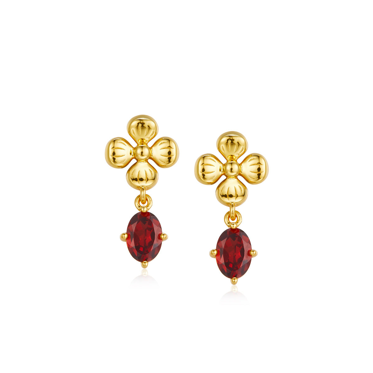 925 silver garnet stud earrings