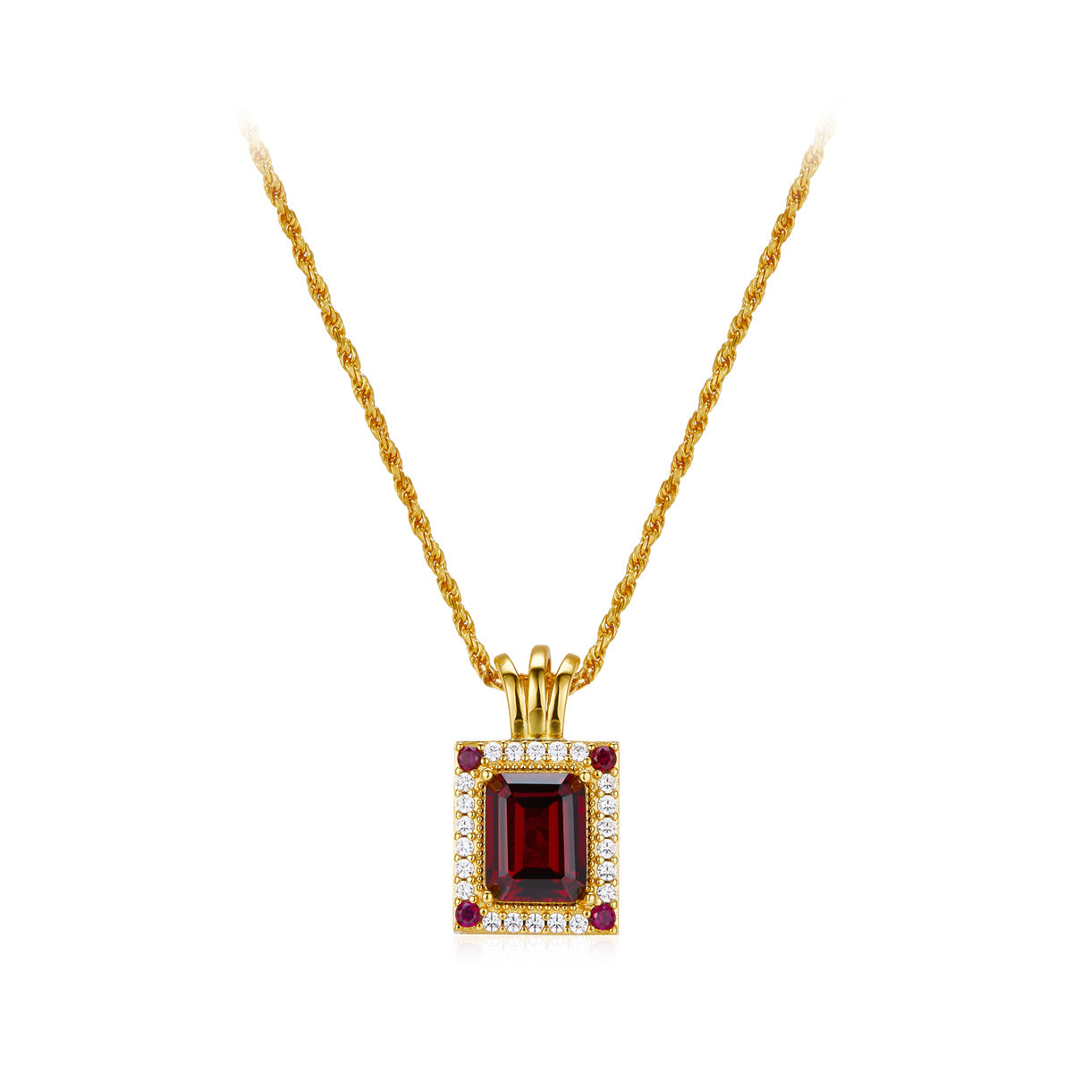 925 silver garnet necklace pendant quality