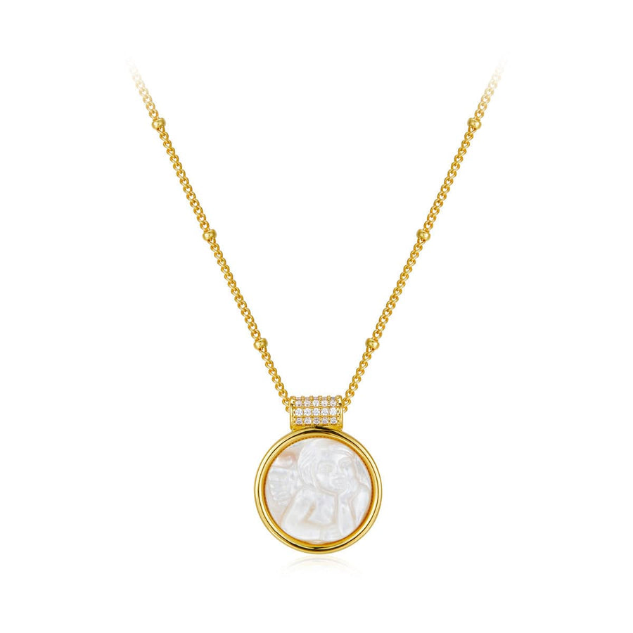 925 Silver white fritillary necklace engraved white fritillary pendant