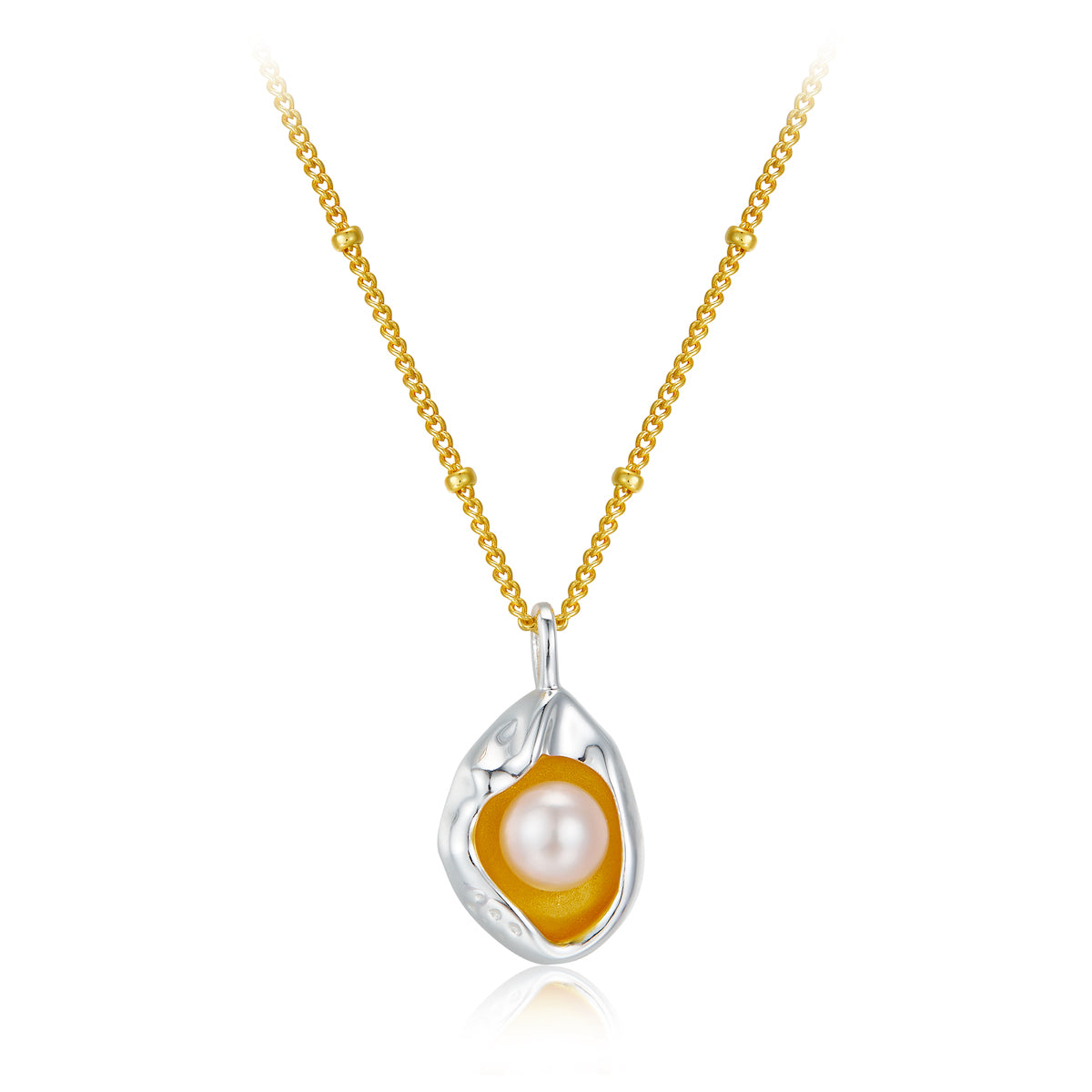 925 silver pearl wrap necklace