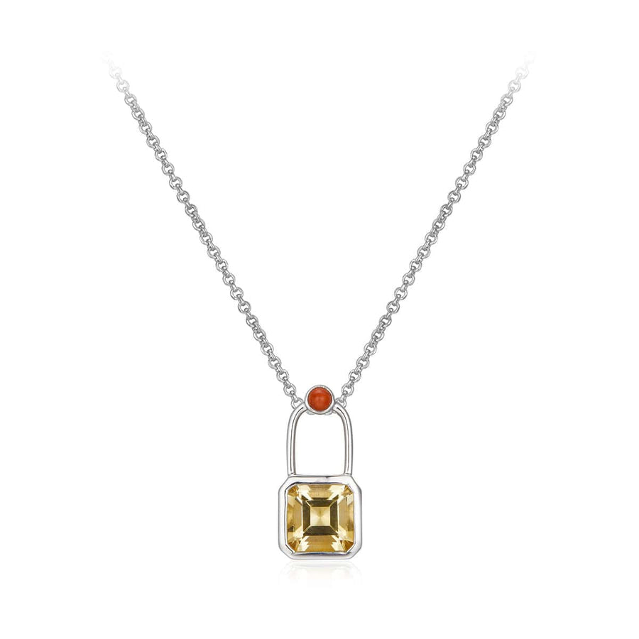 925 silver topaz necklace with intellectual