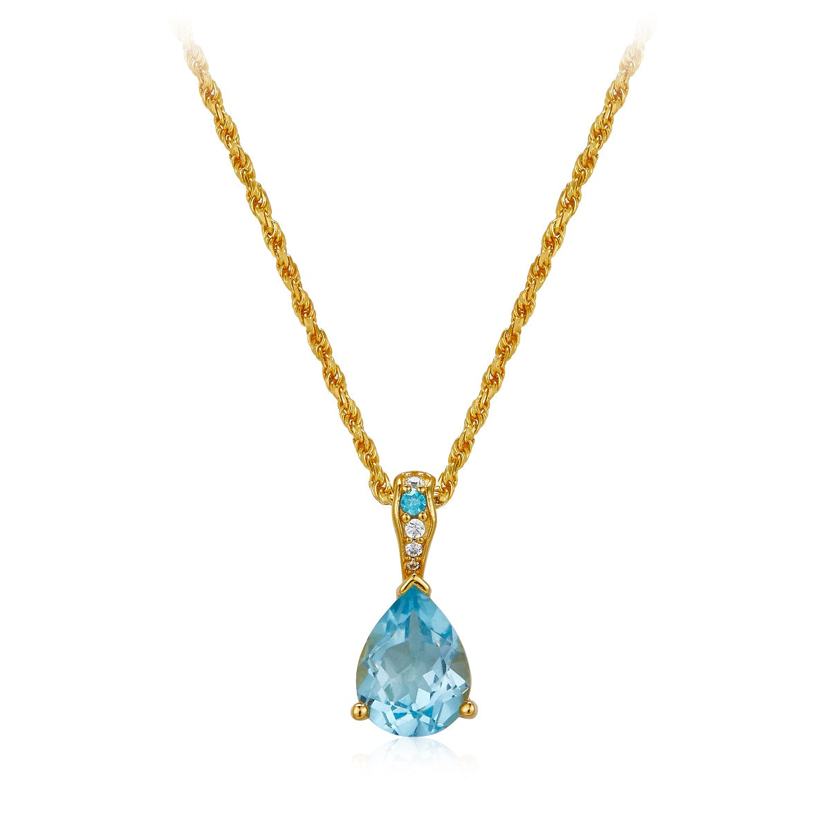 925 sterling silver pendant Topaz necklace