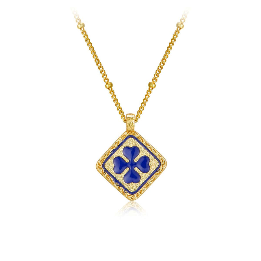 925 silver four-leaf clover necklace