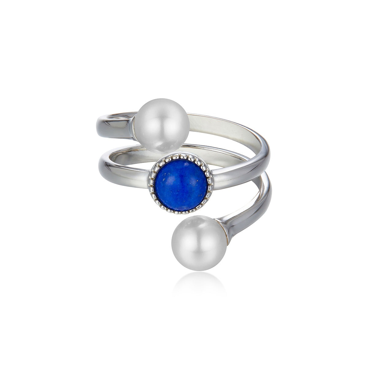 925 Silver pearl lapis Lazuli ring finger ring