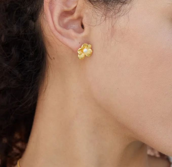 Boucles d'oreilles Blossom en vermeil or 18 carats 