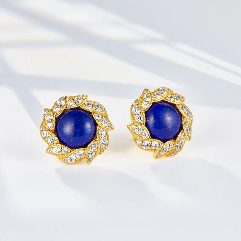 Boucles d'oreilles Blossom en vermeil or 18 carats