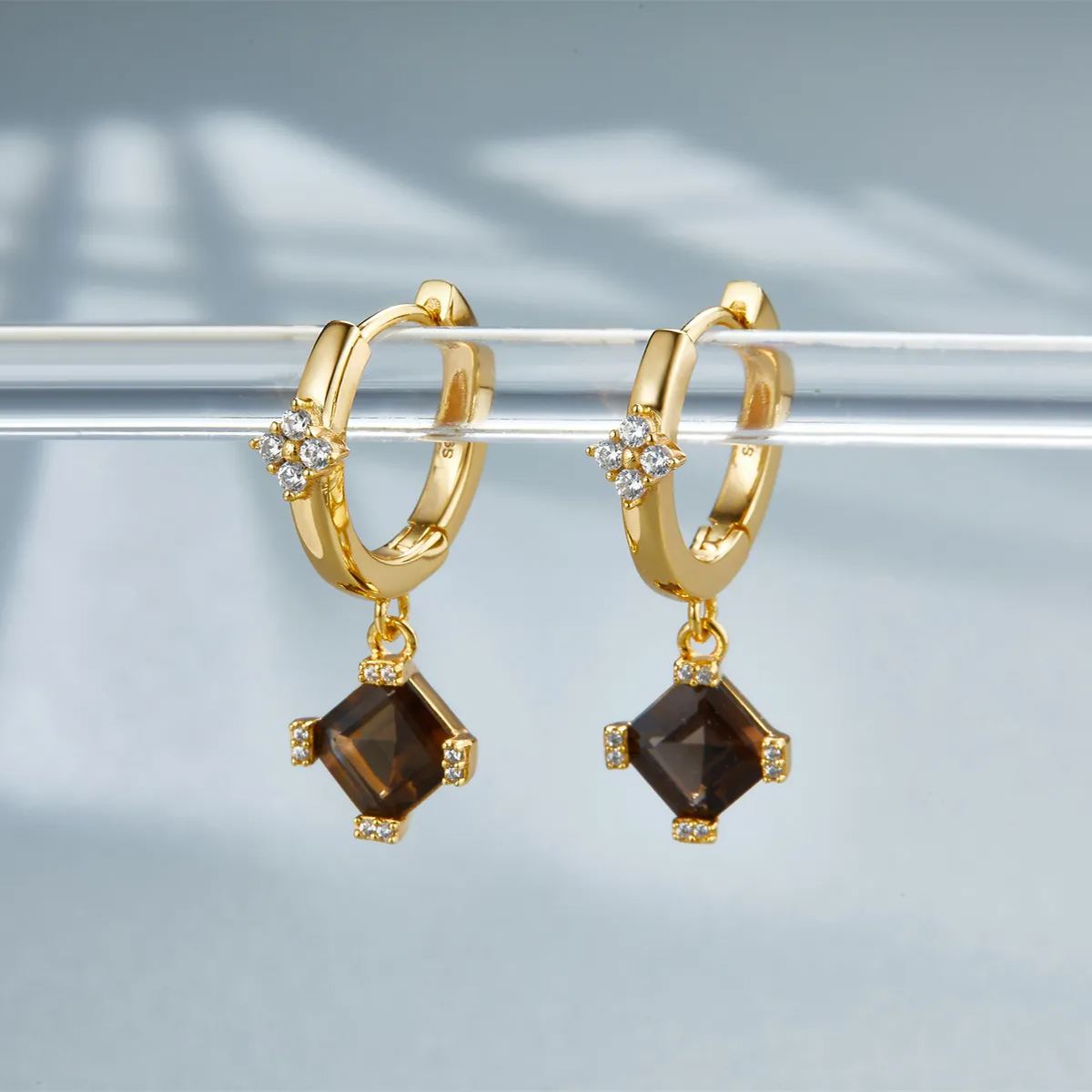 925 silver tea crystal earrings