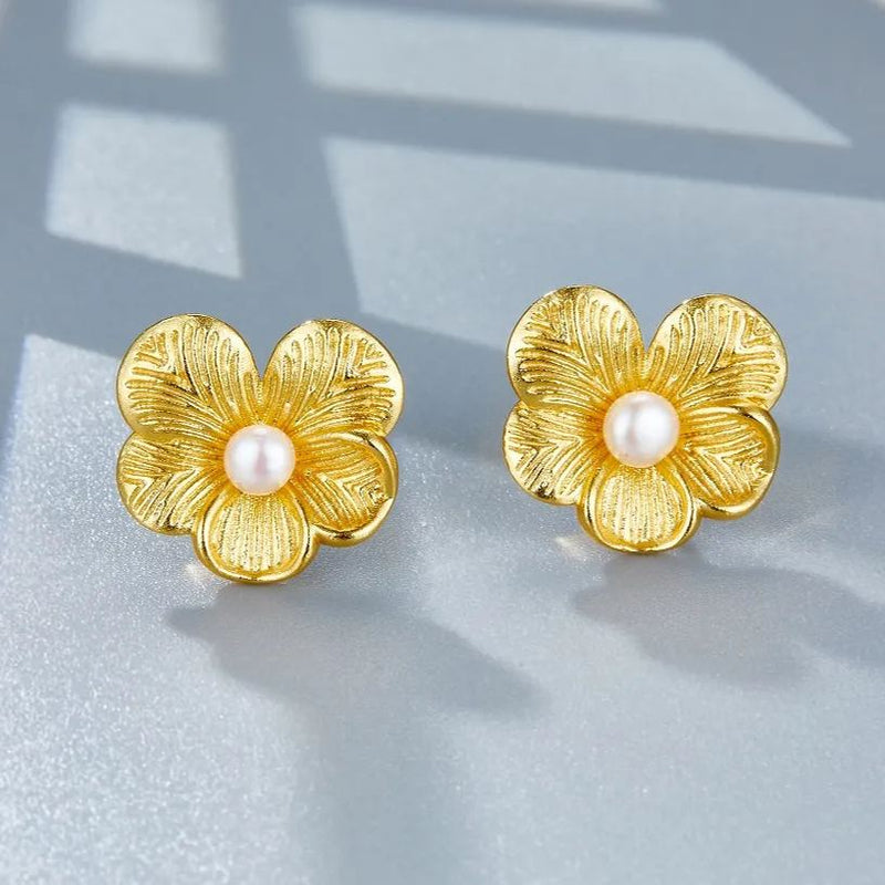 Boucles d'oreilles Blossom en vermeil or 18 carats 