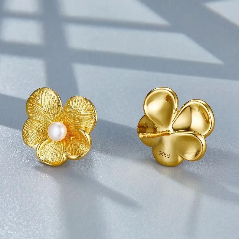 Boucles d'oreilles Blossom en vermeil or 18 carats 