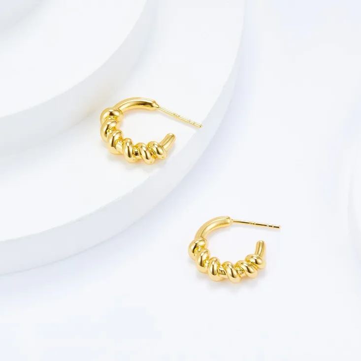 Boucles d'oreilles courbes en or vermeil 18 carats 